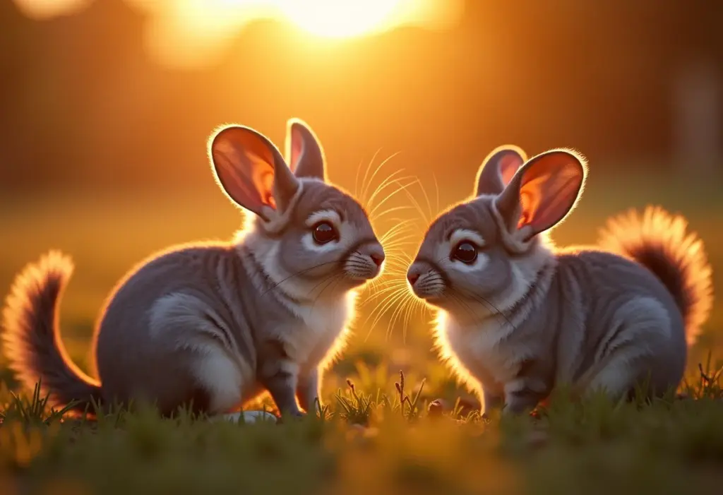 Visão geral de uma criação de chinchilas em um sítio brasileiro.