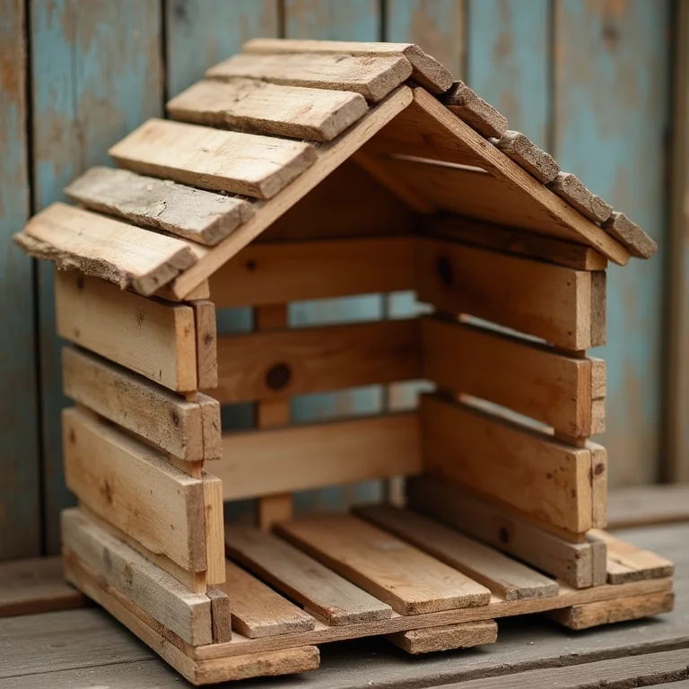 Abrigo simples para patos feito com paletes