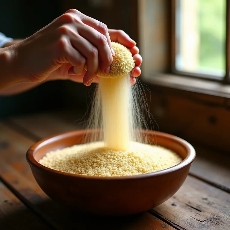 Adicionando Maizena ao recheio da torta.