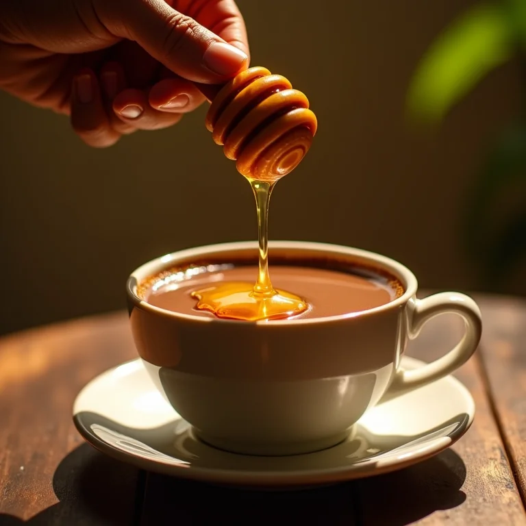 Adoçando o chá com mel