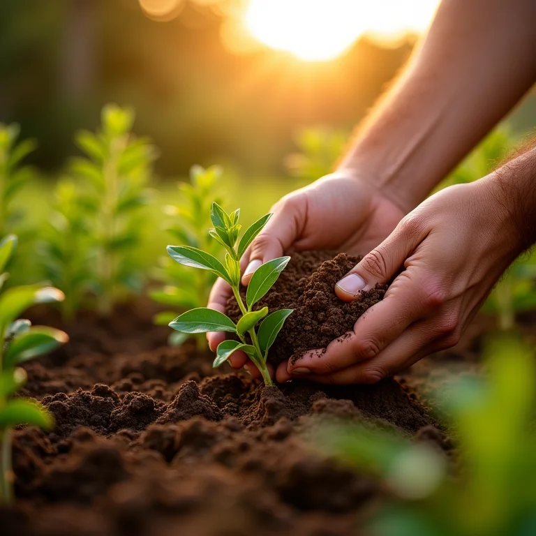 Adubando as plantas de chicória regularmente
