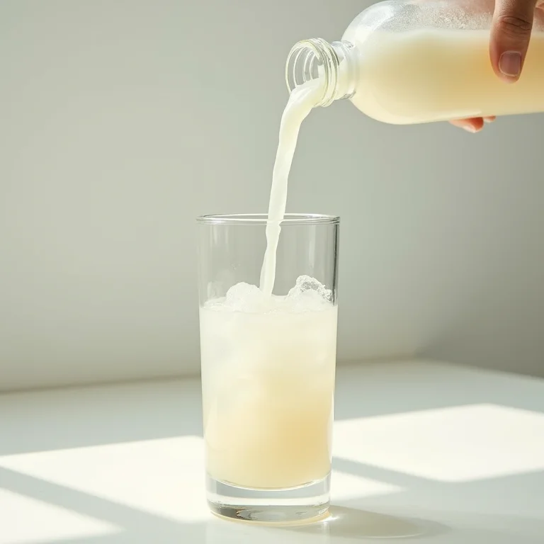 Água de coco sendo servida em um copo.