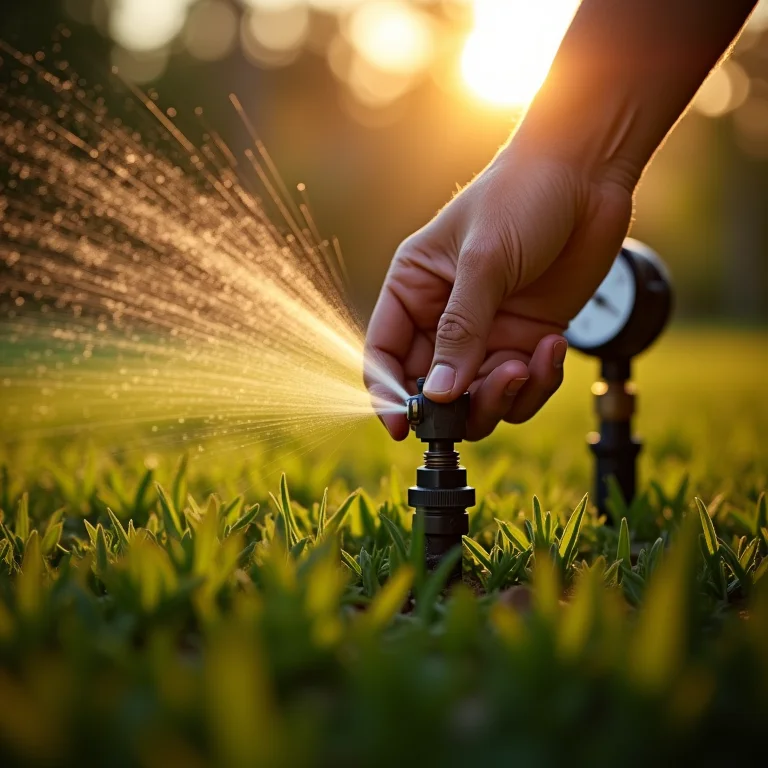 Ajustando microaspersor com ferramentas