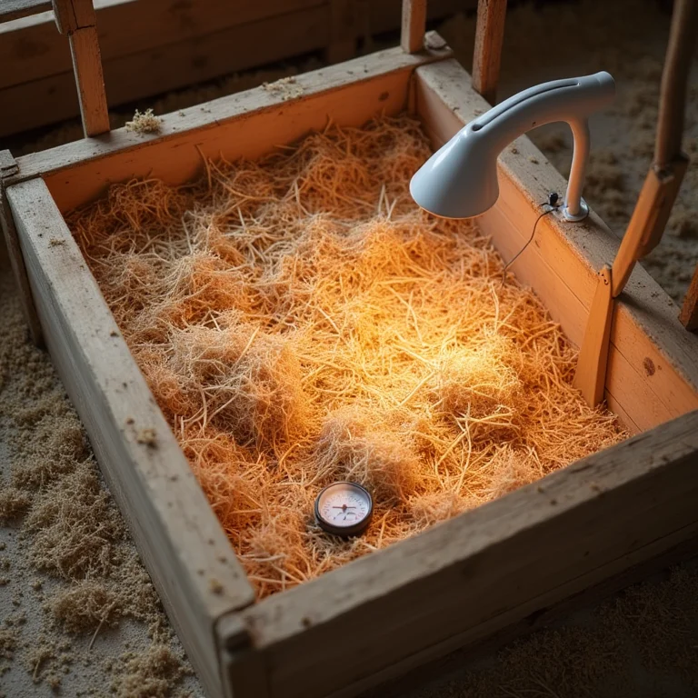 Ambiente limpo e aquecido para leitões recém-nascidos.