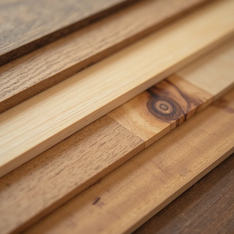 Amostras de diferentes tipos de madeira rústica.