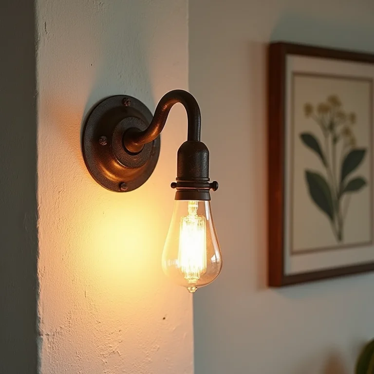 Arandela rústica combinando com decoração de casa de campo