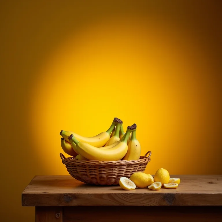 Bananas maduras em cesta para bolo