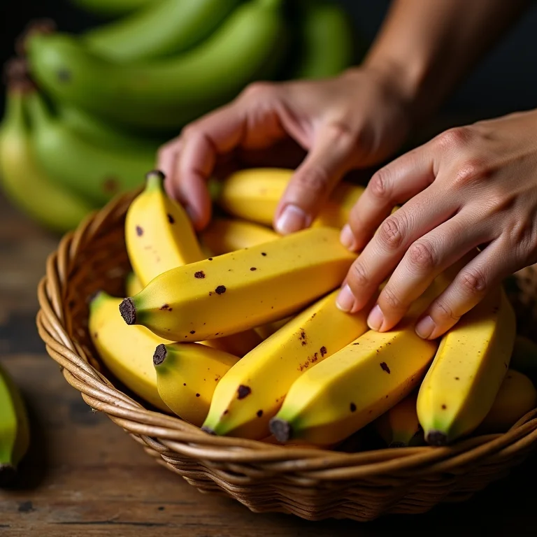 Bananas maduras para bolo.