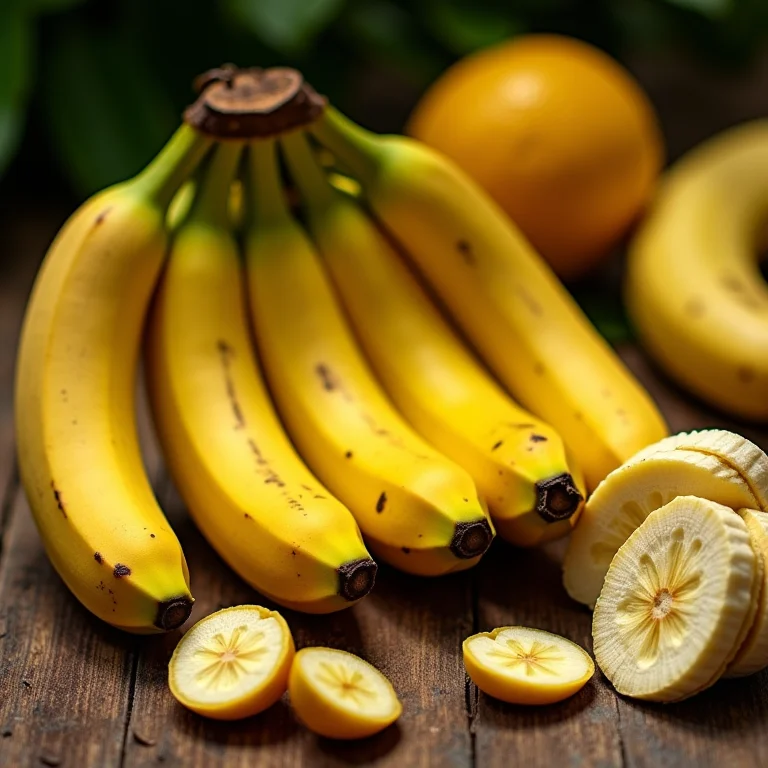 Bananas maduras selecionadas para torta