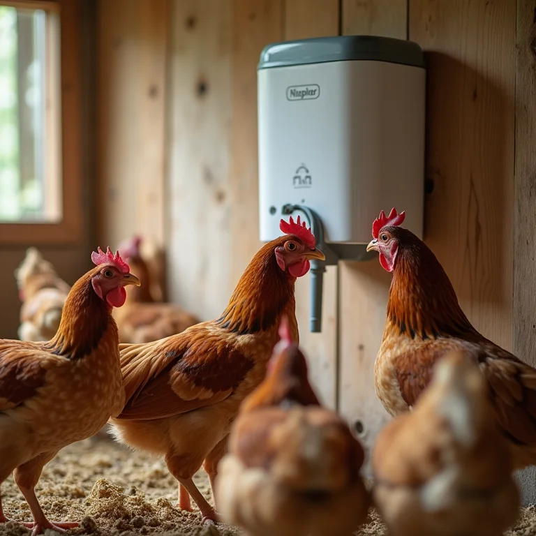 Bebedouro automático tipo nipple para galinhas.