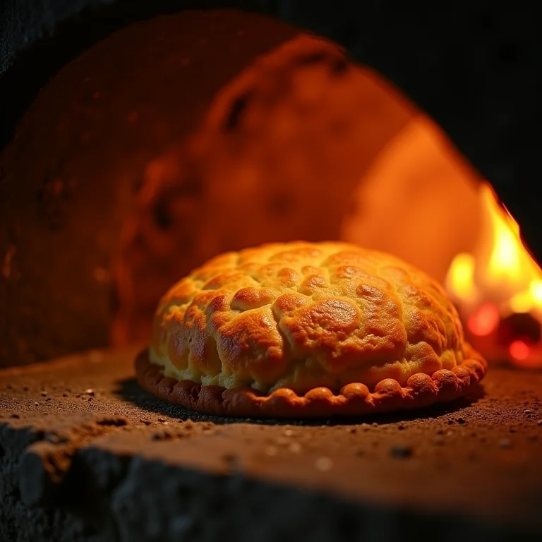 Biscoitão de roça assando em forno a lenha, o segredo do sabor.