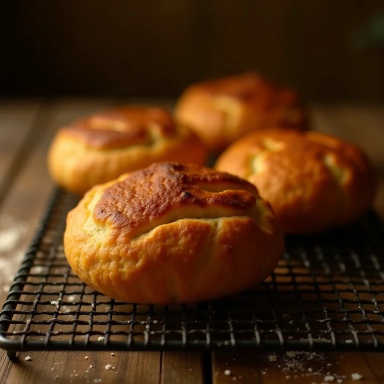 Biscoitões de roça crocantes esfriando sobre uma grade.