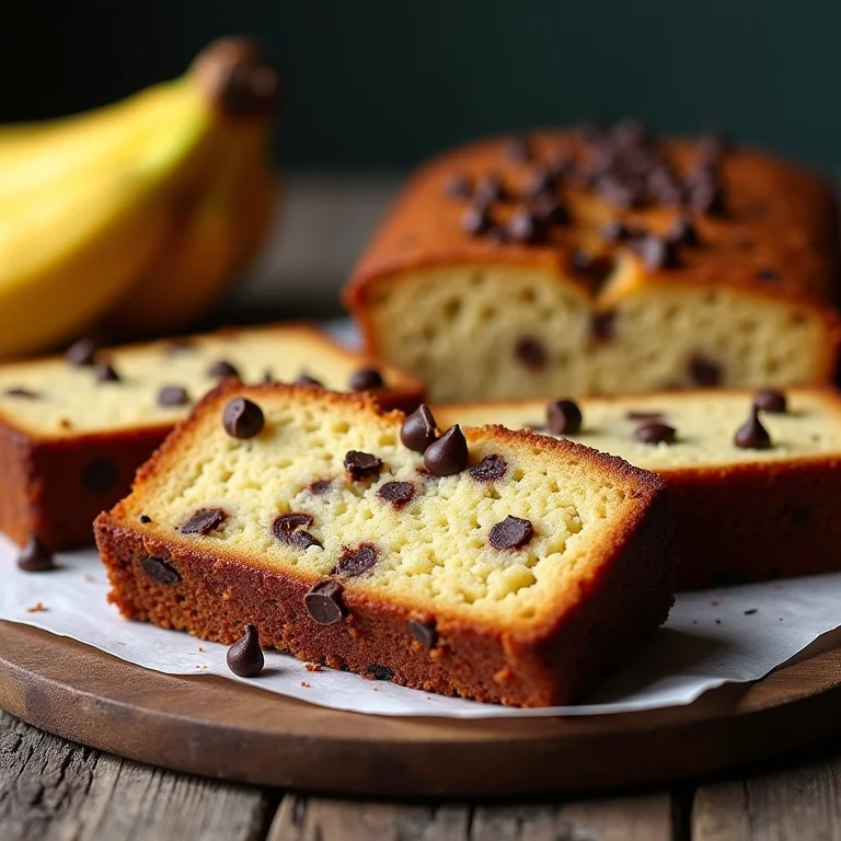 Bolo de casca de banana com chocolate.