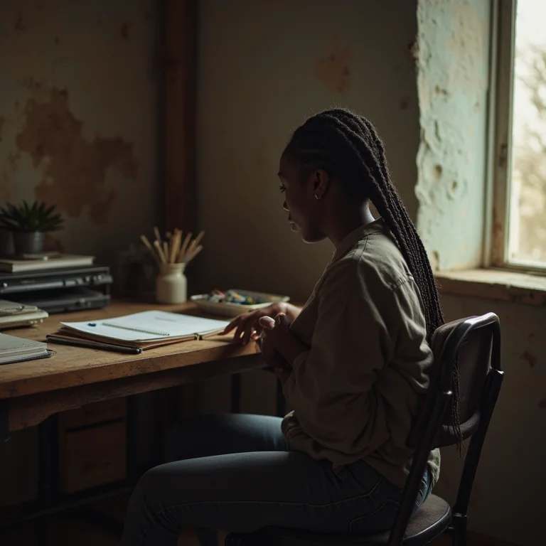 Cadeira desconfortável em escritório rústico