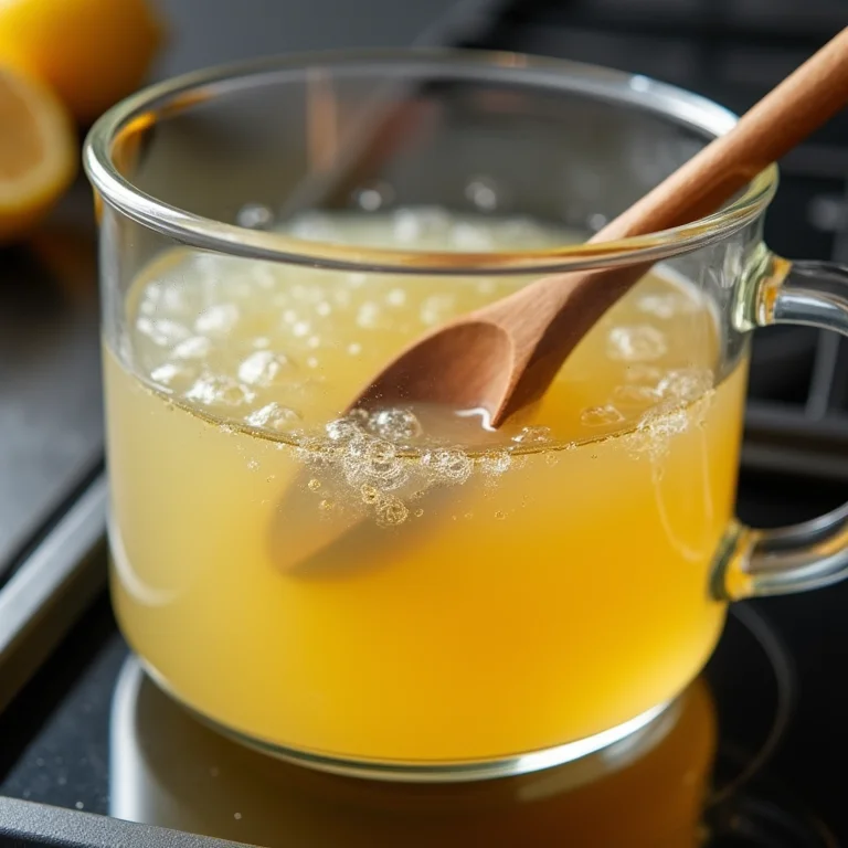 Calda de limão caseira no fogão