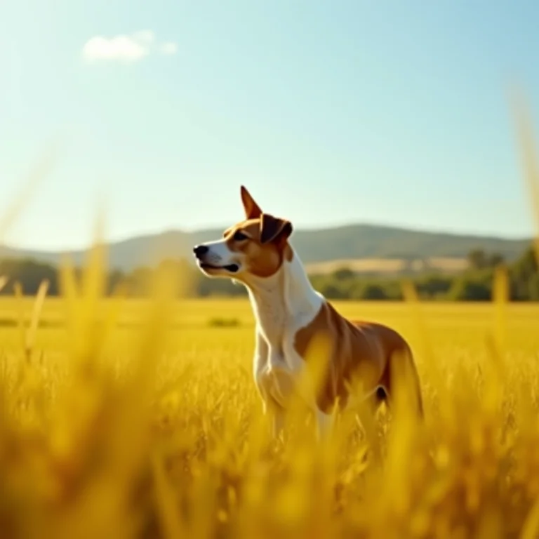 Cão no controle de pragas em plantação