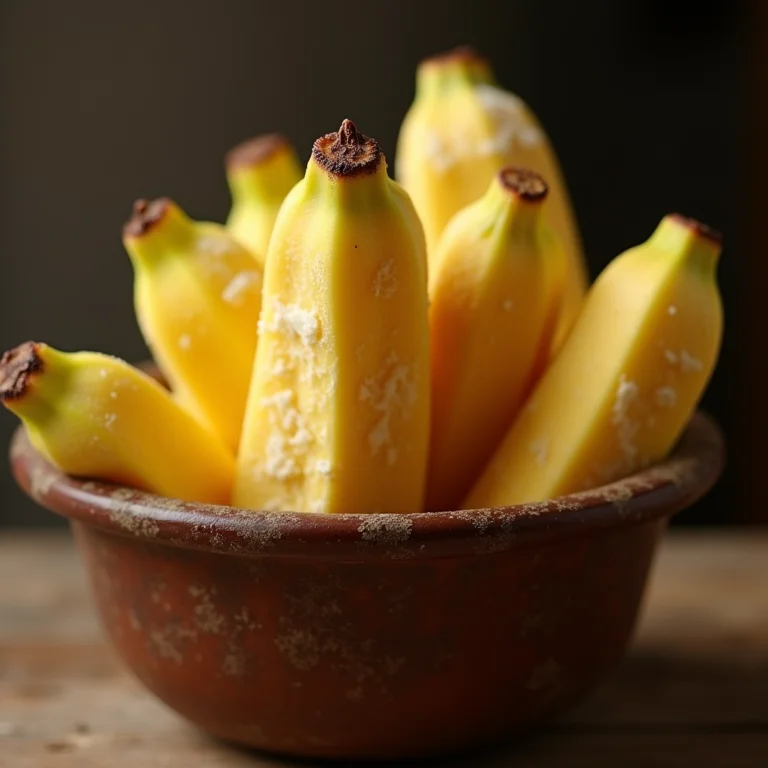 Casca de banana congelada.