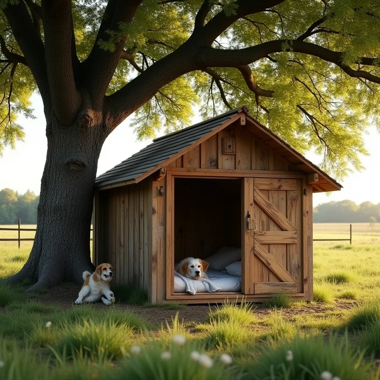 Casinha protegida para o descanso do cão.