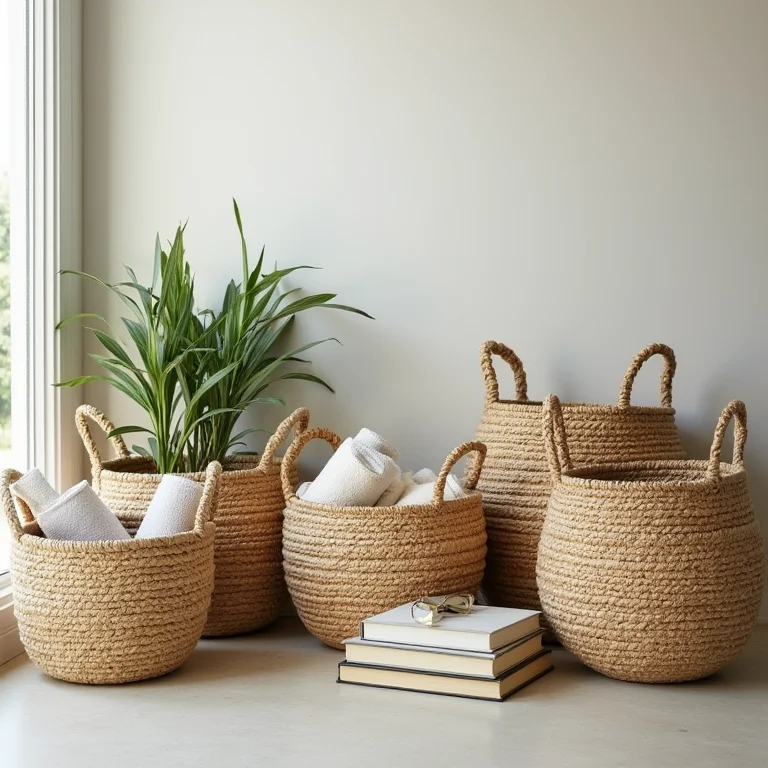 Cestos de palha para organização com estilo
