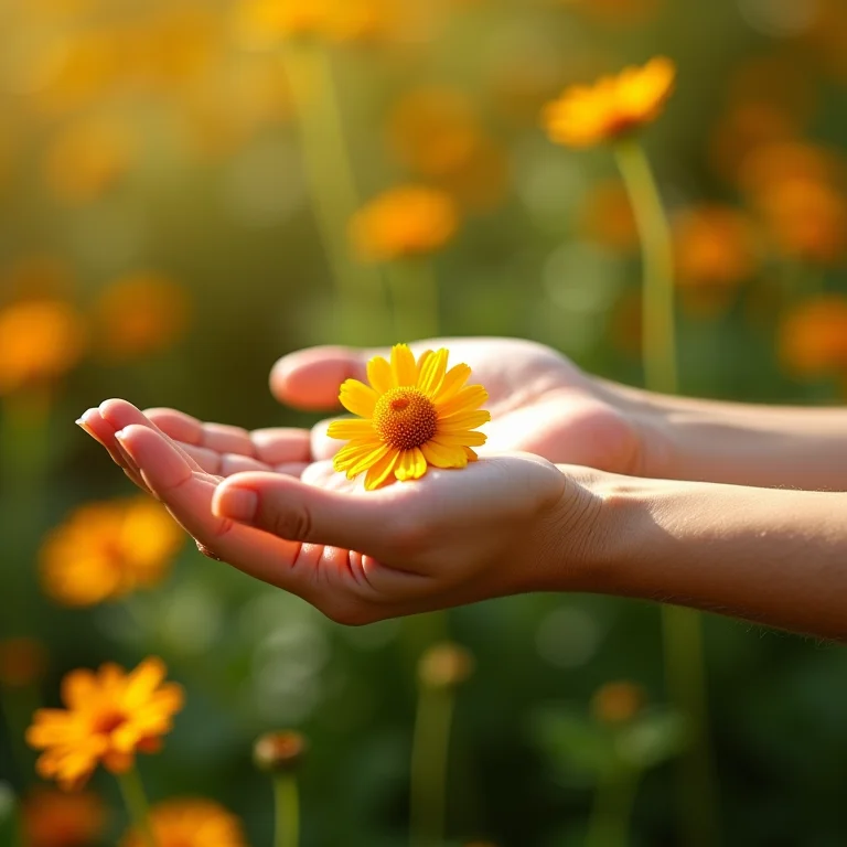 Chá de calêndula aliviando queimadura solar.