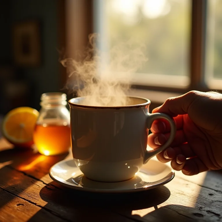 Chá de cebola sendo servido para fortalecer a imunidade, receita da vovó.