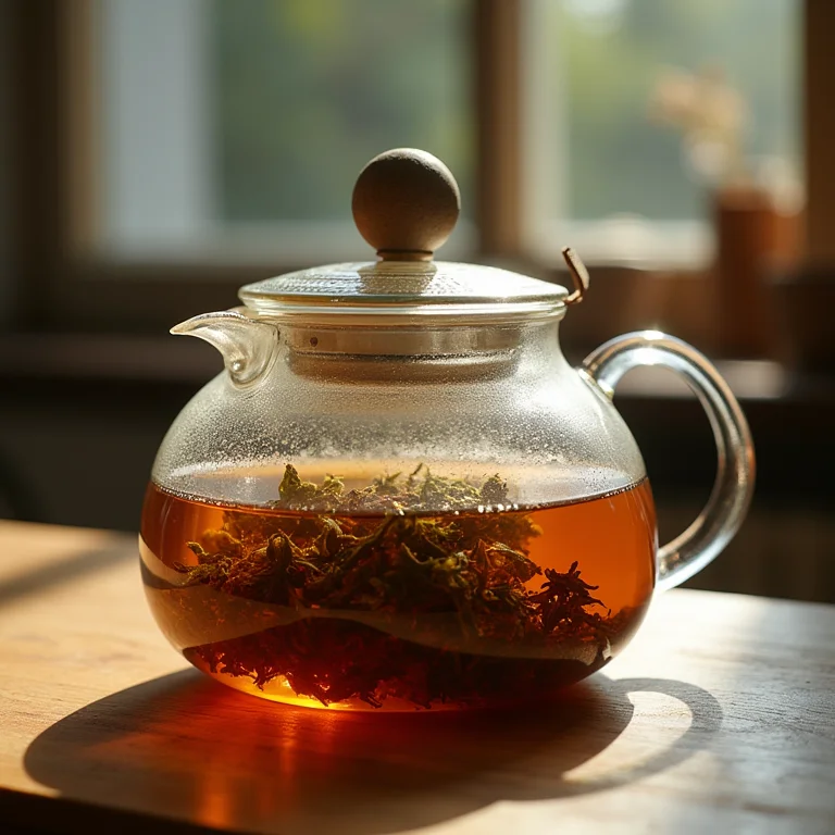 Chá de chapéu de couro sendo preparado