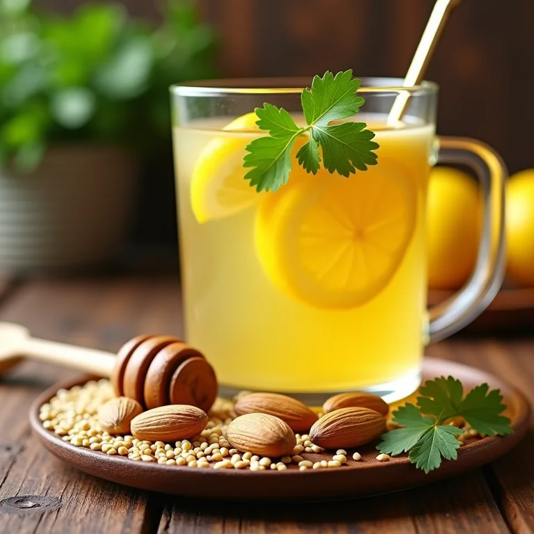 Chá de coentro com limão com alimentos ricos em cálcio