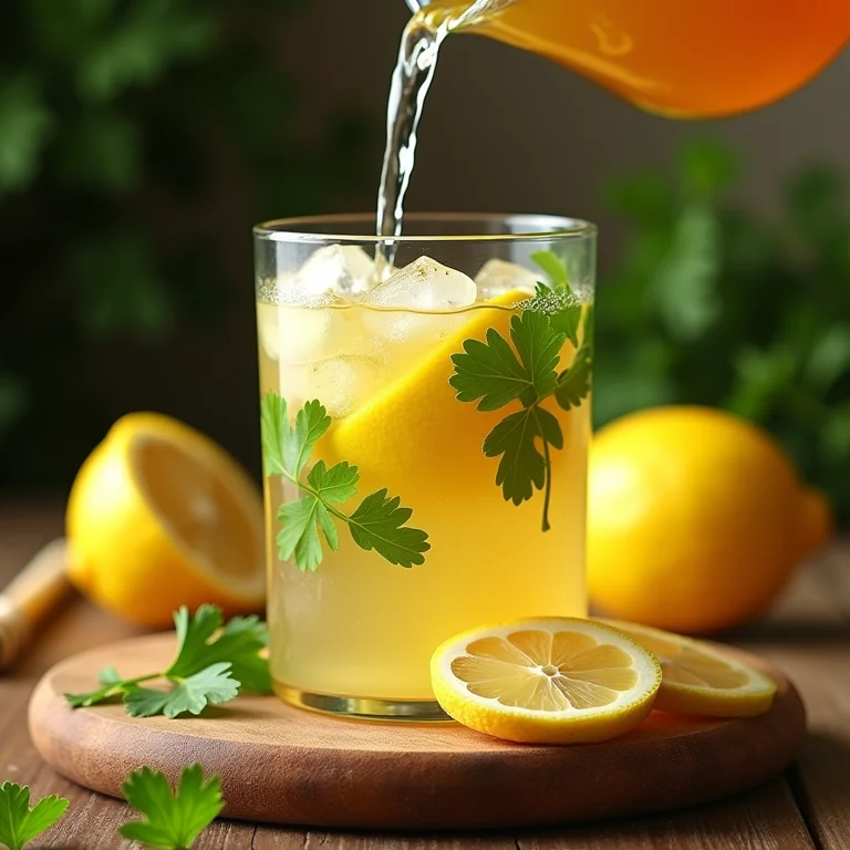 Chá de coentro com limão sendo servido com mel