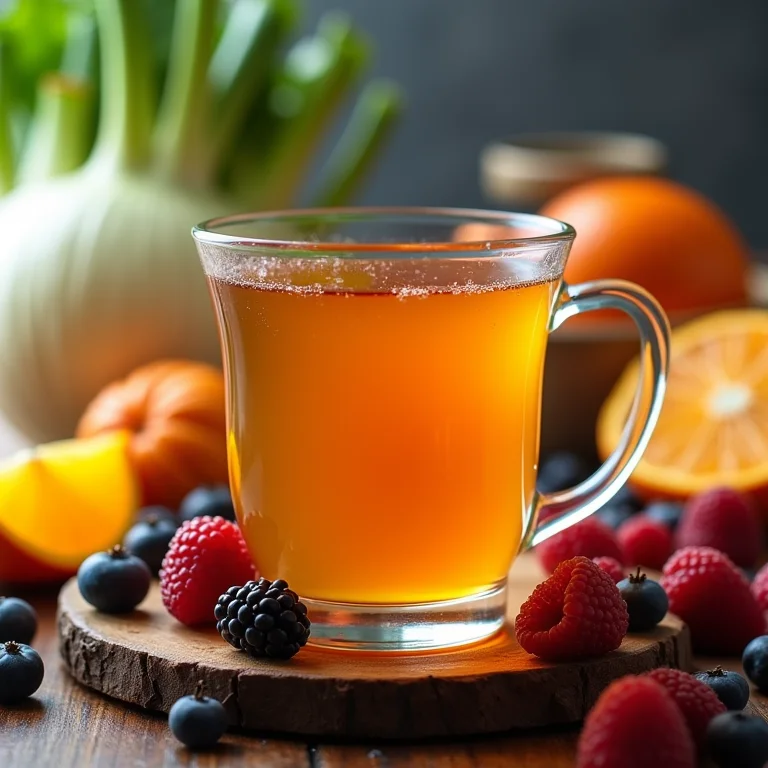 Chá de erva-doce e laranja antioxidante