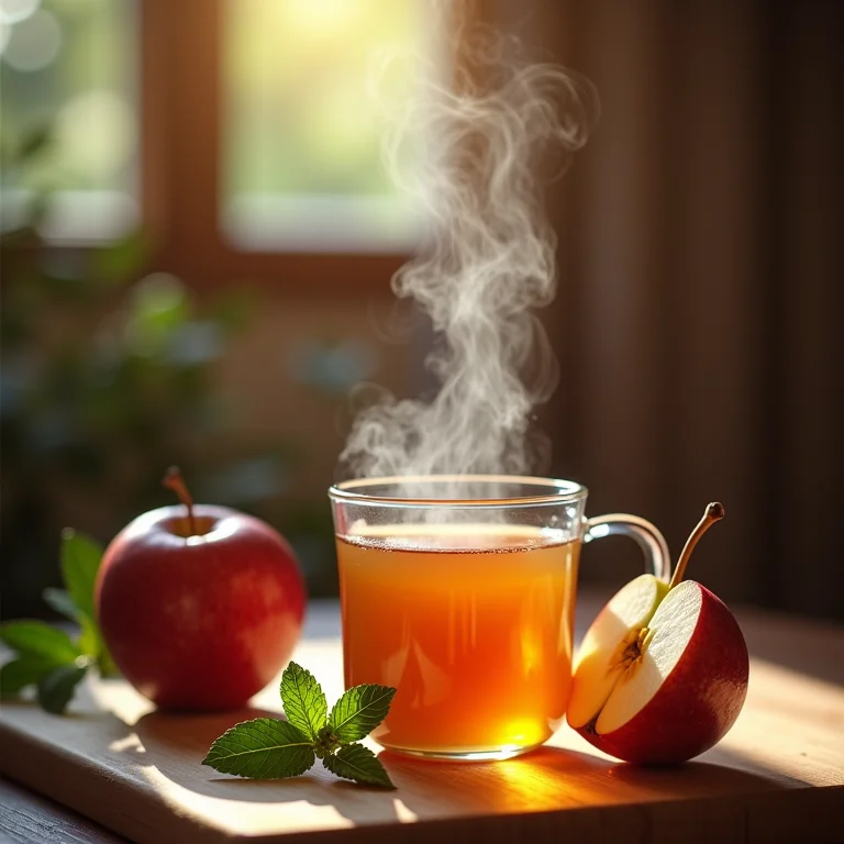 Chá de maçã e hortelã para melhorar a respiração