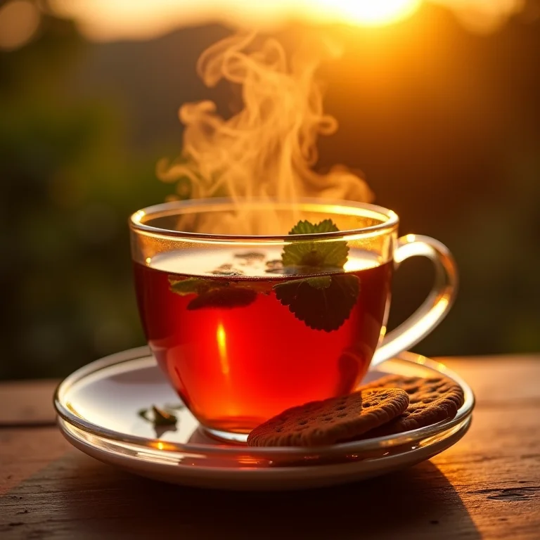 Chá de maçã e hortelã para uma digestão tranquila