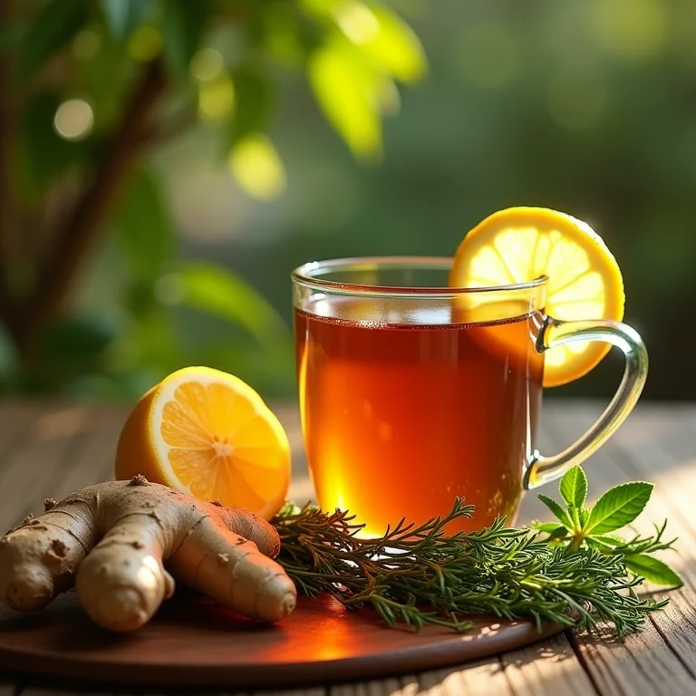 Chá de orégano com limão e gengibre para fortalecer a imunidade