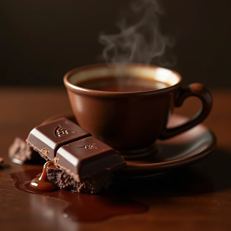 Chocolate derretendo perto do chá