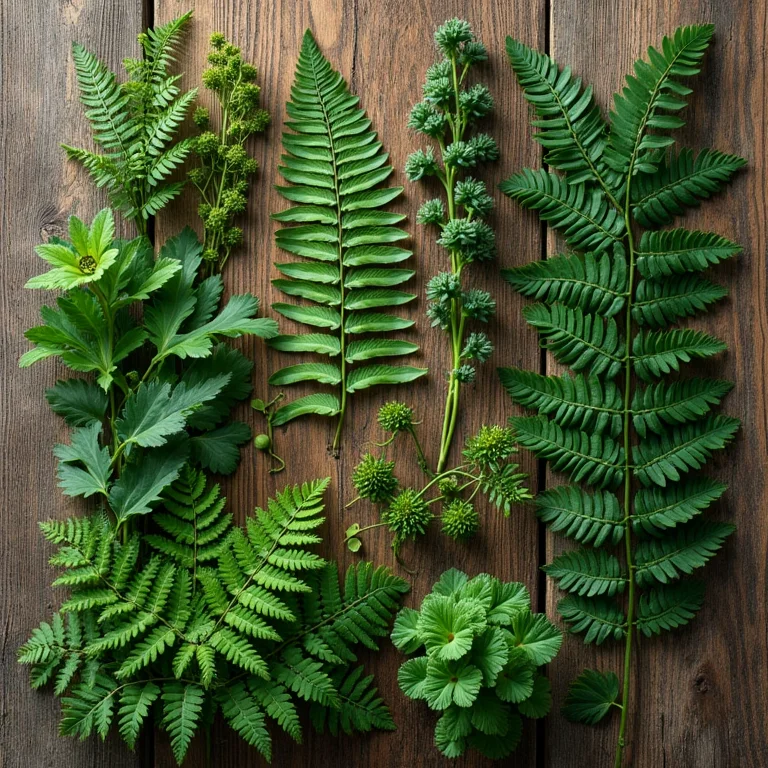 Close-up de diversas samambaias