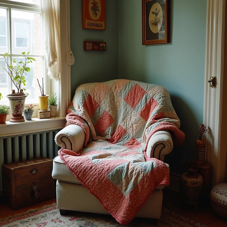 Colcha de retalhos como peça chave na decoração boêmia