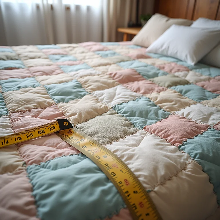 Colcha de retalhos do tamanho ideal para a cama