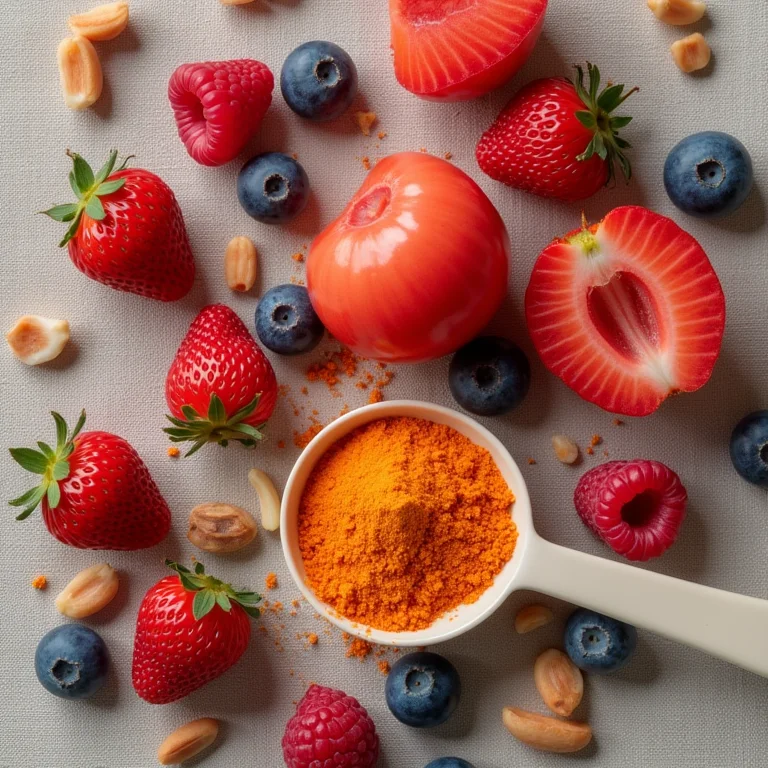 Composição de frutas vermelhas e acerola com antioxidantes.