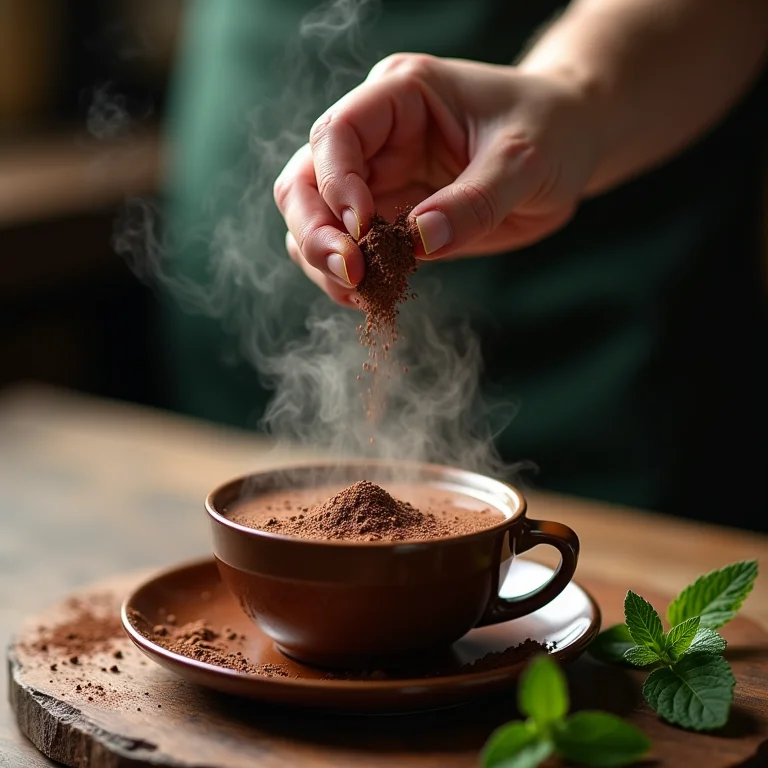 Controlando a intensidade do chocolate no chá.