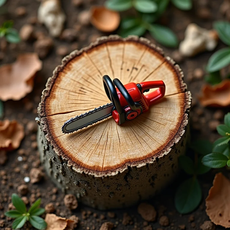 Corte de árvore com motosserra, representando desmatamento