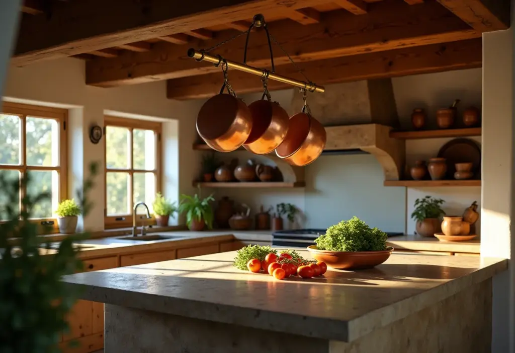 Cozinha rústica pequena: 7 truques geniais para otimizar o espaço Cozinha rústica pequena com detalhes em madeira e pedra