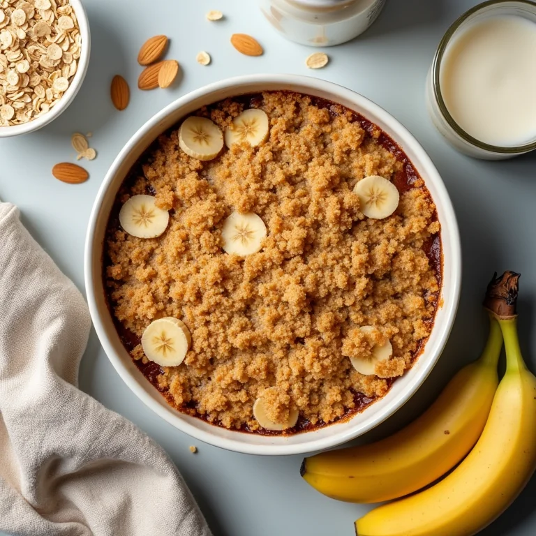 Crumble de banana vegano com amêndoas