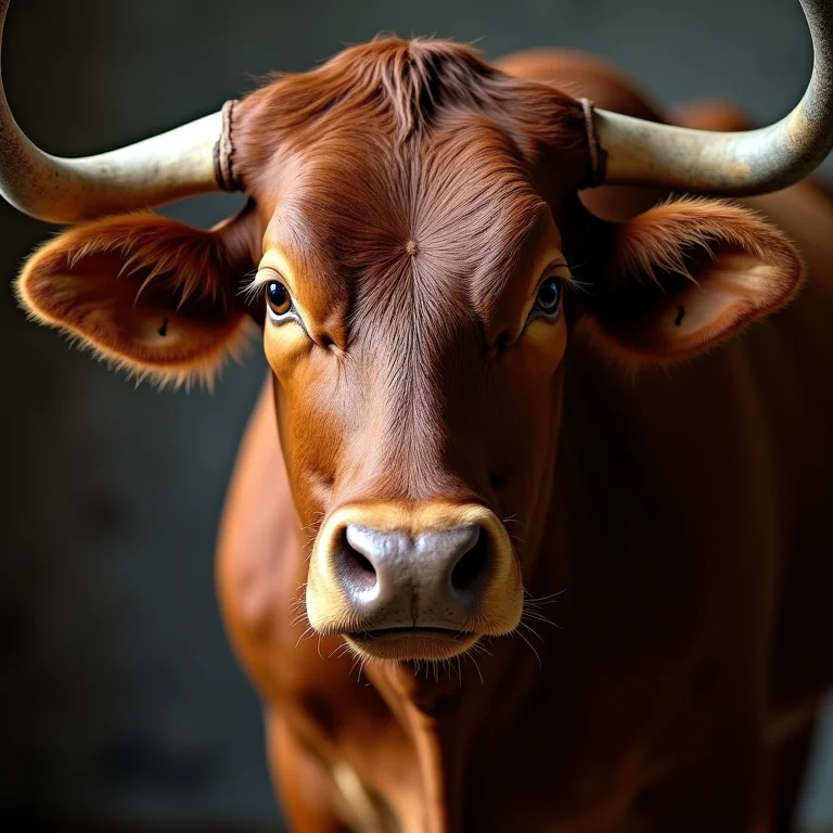 Detalhe da cabeça de um touro Brahman