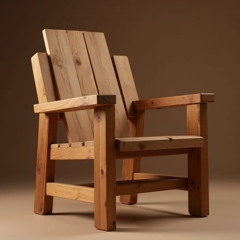Detalhes da durabilidade e resistência da poltrona rústica de madeira maciça