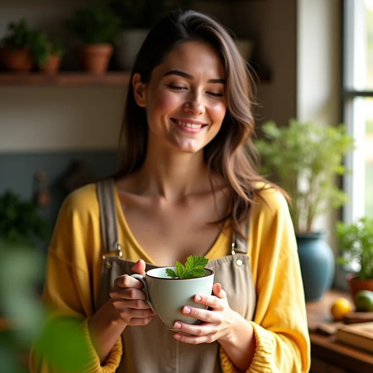 Dica da anfitriã sobre o chá de coentro com limão.