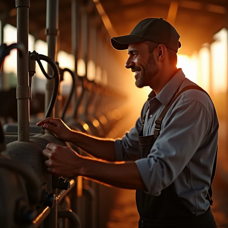 Diminuição do esforço físico do produtor com a ordenhadeira.
