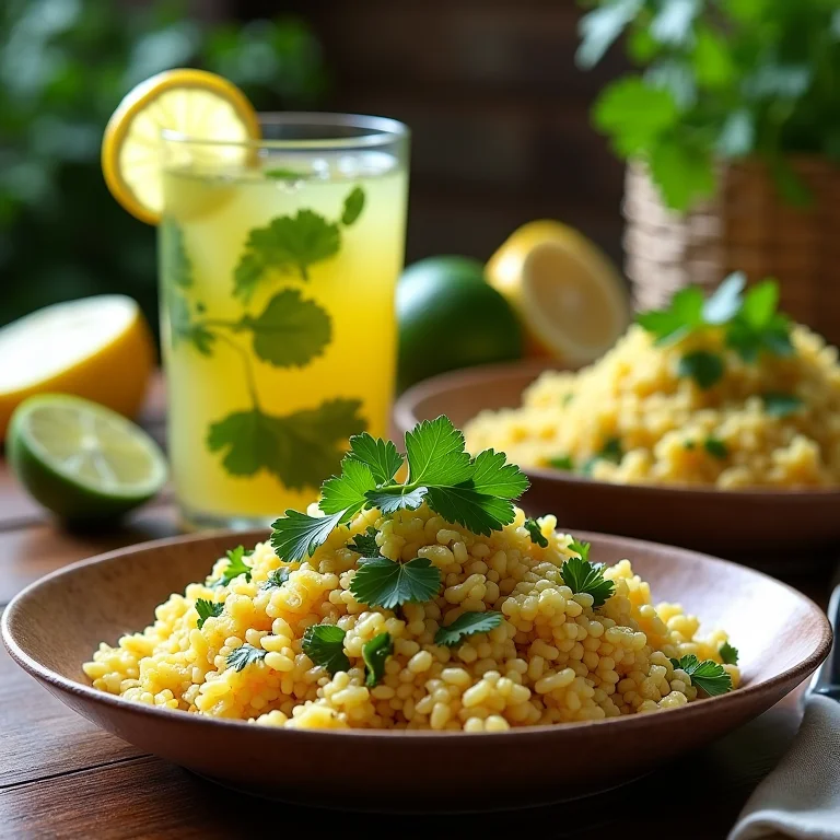 Diversas receitas com coentro e limão.