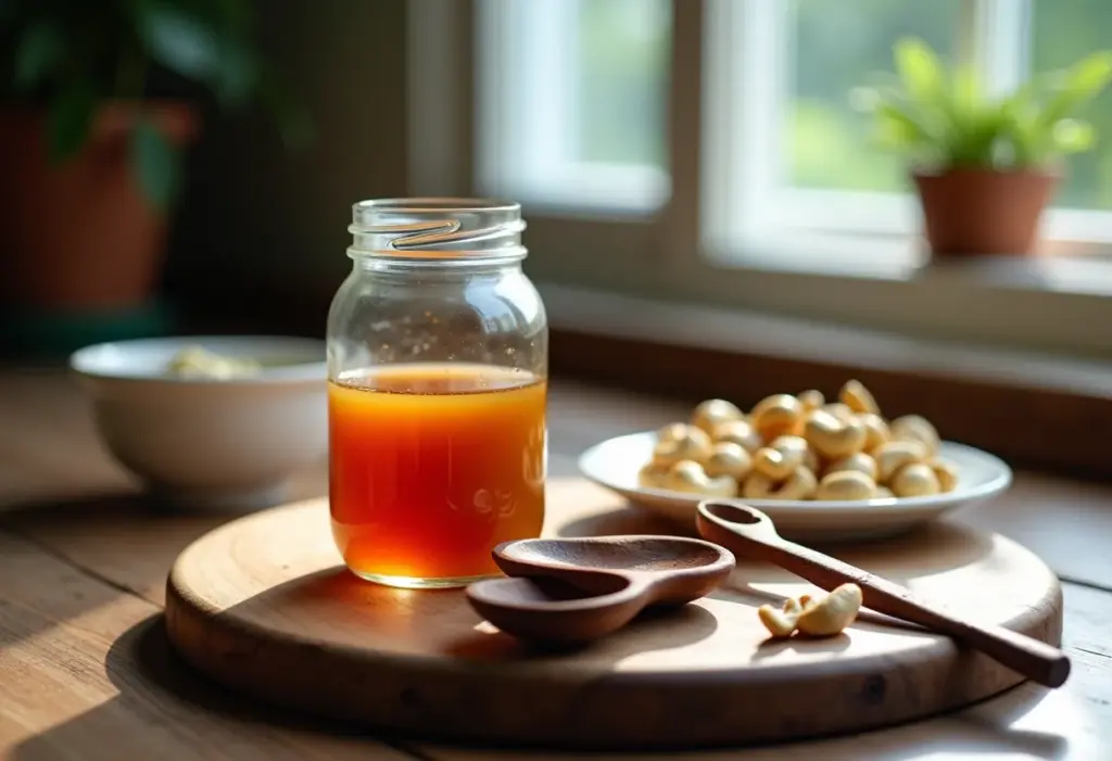 Doce de caju caseiro em calda, receita típica brasileira.