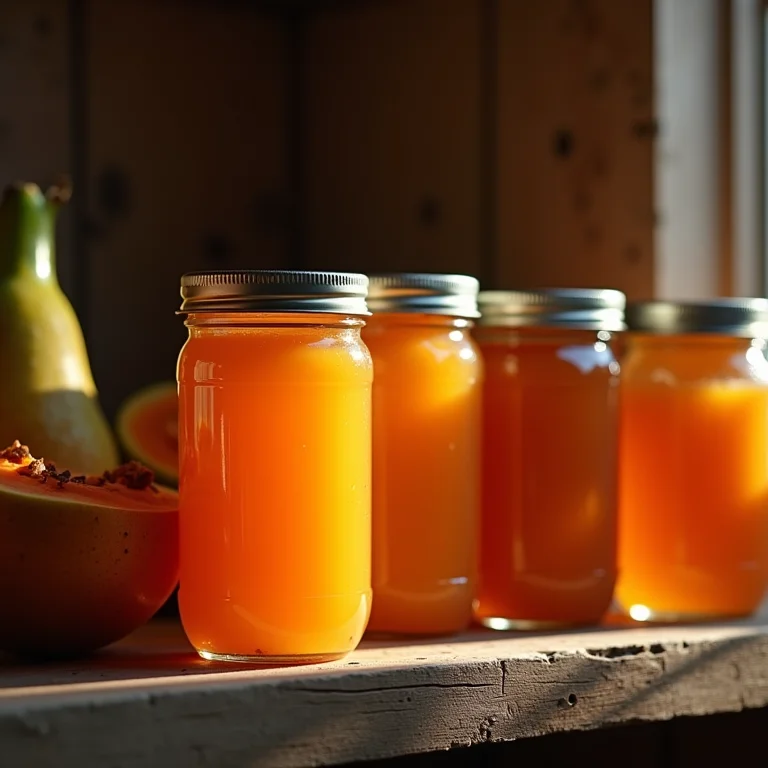 Doce de mamão em potes conservado