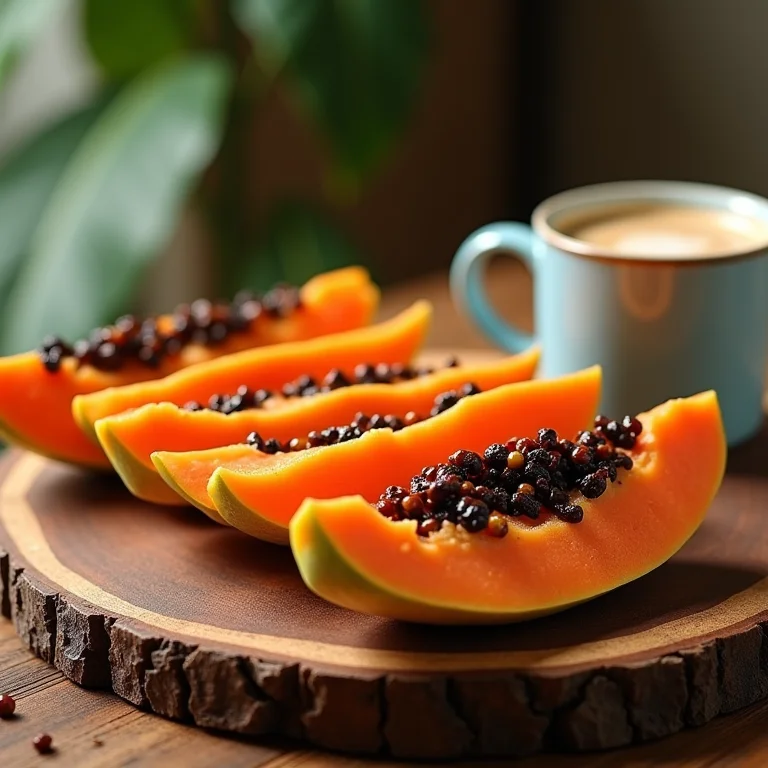 Doce de mamão servido com café