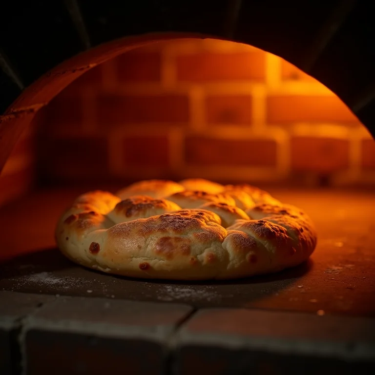 Empadão Goiano assando em forno a lenha, com a temperatura ideal para dourar a massa